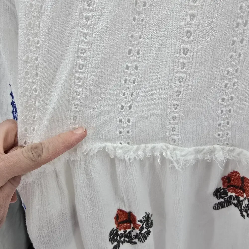 Free People Wild Horses Mini Dress White S - Picture 3 of 7